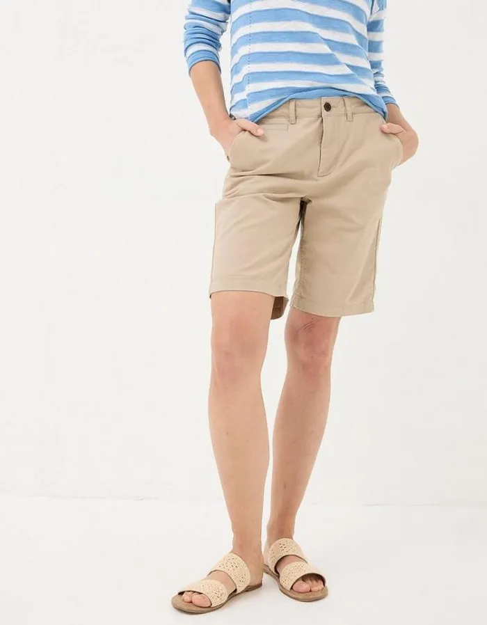 Women FatFace Vacation Shop Falmouth Chino Shorts Natural