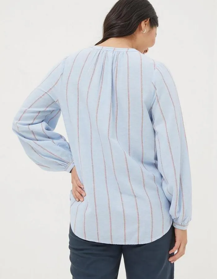 Women FatFace Vacation Shop Mallie Stripe Shirt Blue