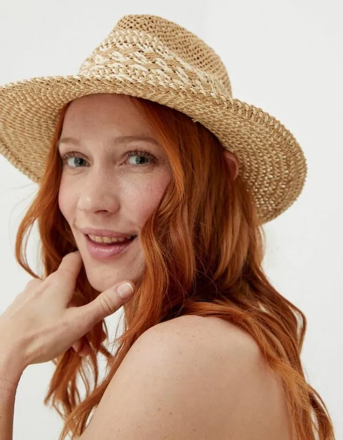 Women FatFace Vacation Shop Pom Pom Fedora Hat Natural