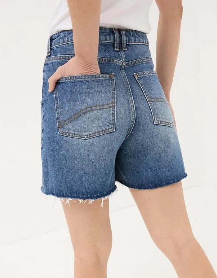 Women FatFace Vacation Shop Sutton Denim Cut Off Shorts Denim Blue