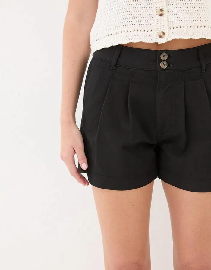 Women FatFace Vacation Shop Tia Twill Shorts Black