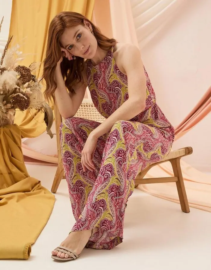 Women FatFace Vacation Shop Tura Paisley Jumpsuit Multi