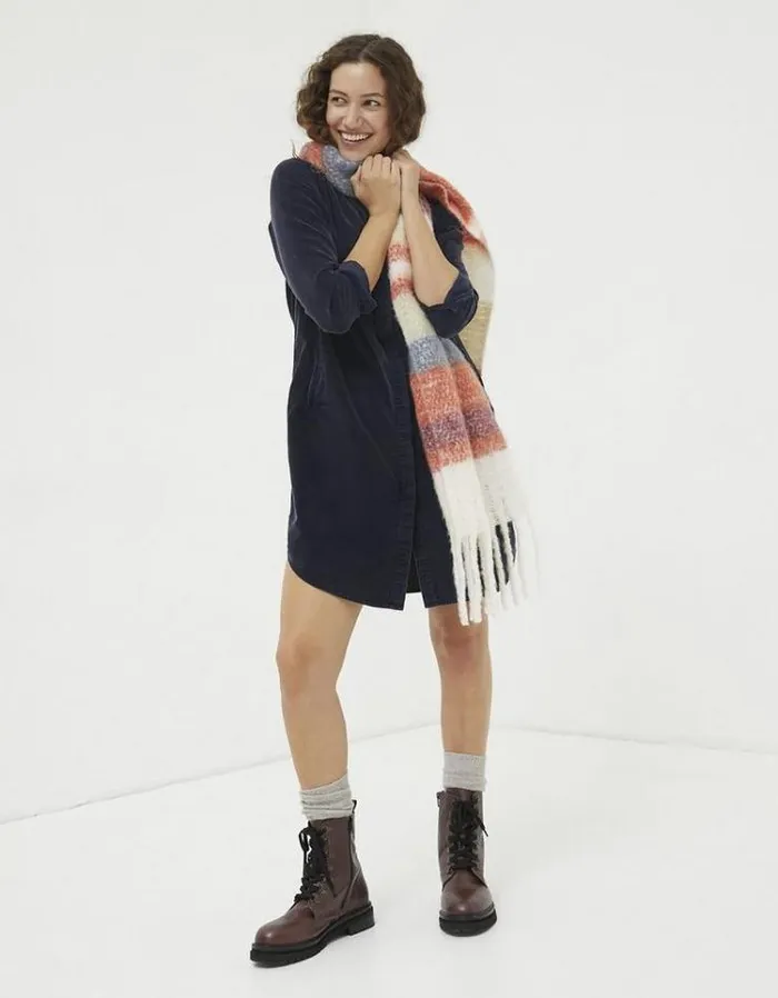Women FatFace Women039s Sale Chester Cord Shirt Dress Dark Navy