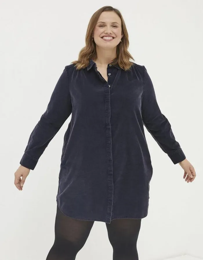 Women FatFace Women039s Sale Chester Cord Shirt Dress Dark Navy