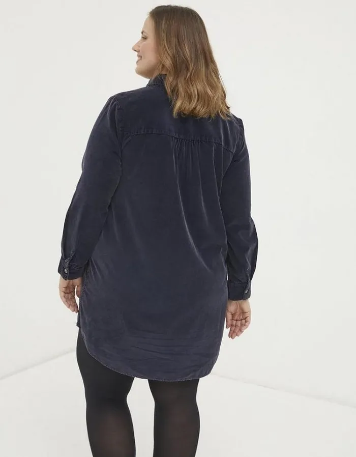 Women FatFace Women039s Sale Chester Cord Shirt Dress Dark Navy