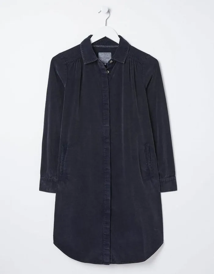 Women FatFace Women039s Sale Chester Cord Shirt Dress Dark Navy