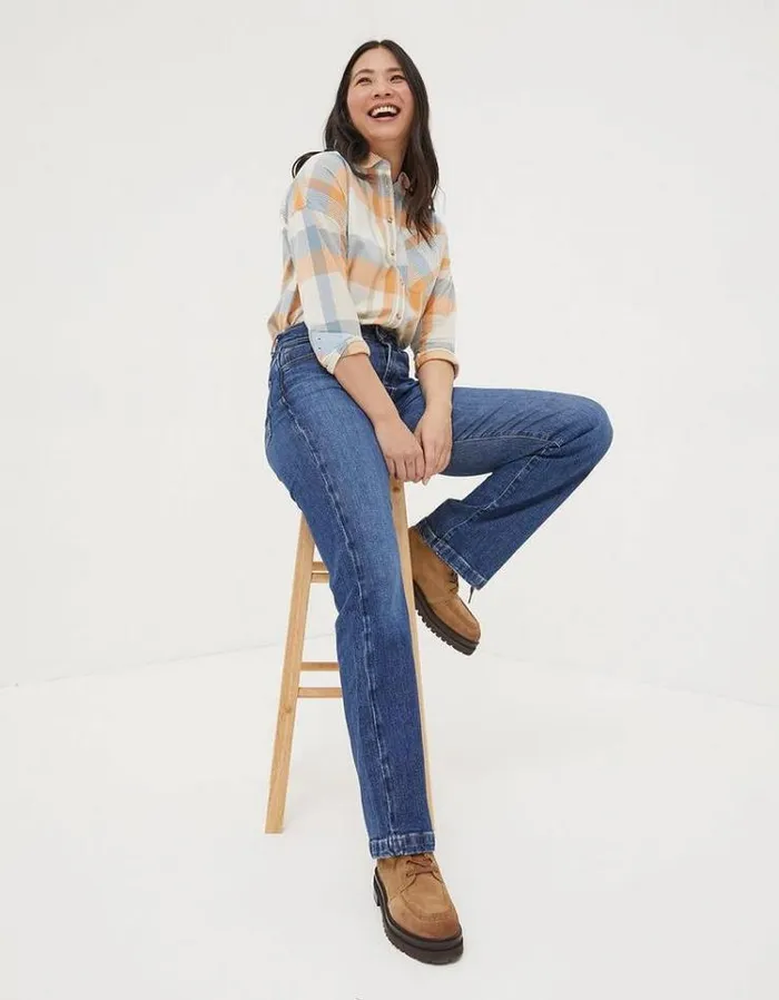 Women FatFace Women039s Sale Elise Wide Leg Jeans Vintage Blue