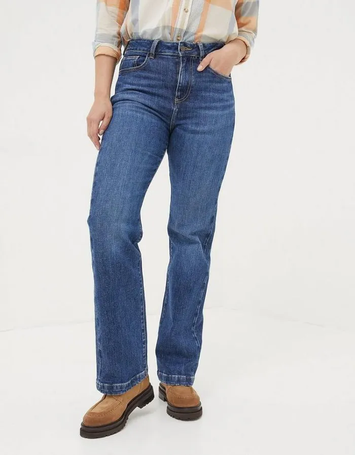 Women FatFace Women039s Sale Elise Wide Leg Jeans Vintage Blue