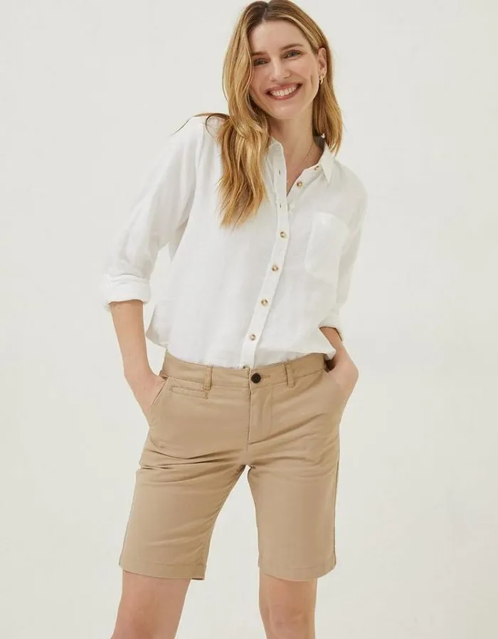 Women FatFace Women039s Sale Falmouth Bermuda Chino Shorts Stone
