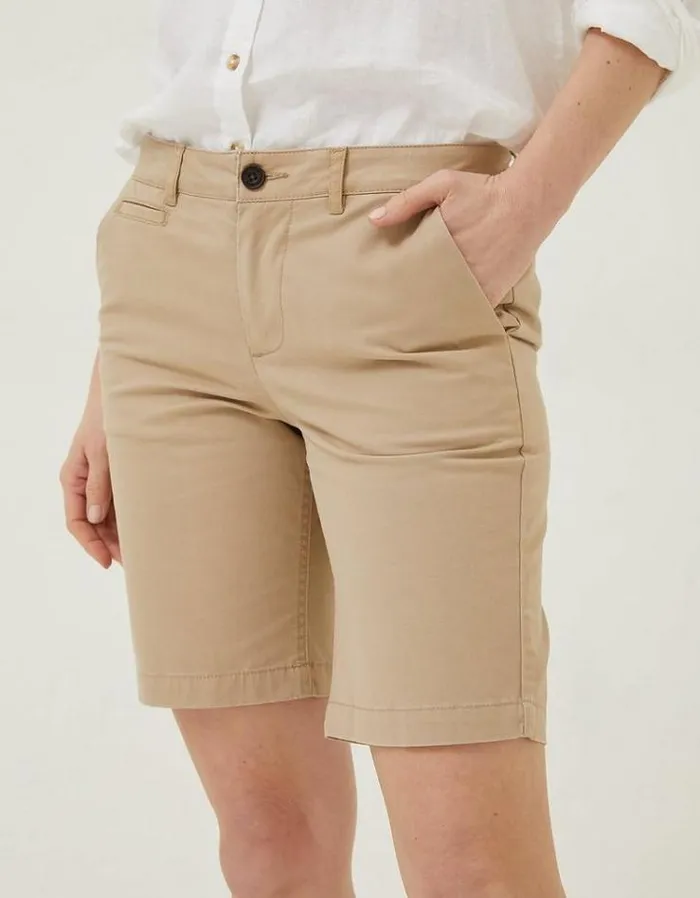 Women FatFace Women039s Sale Falmouth Bermuda Chino Shorts Stone