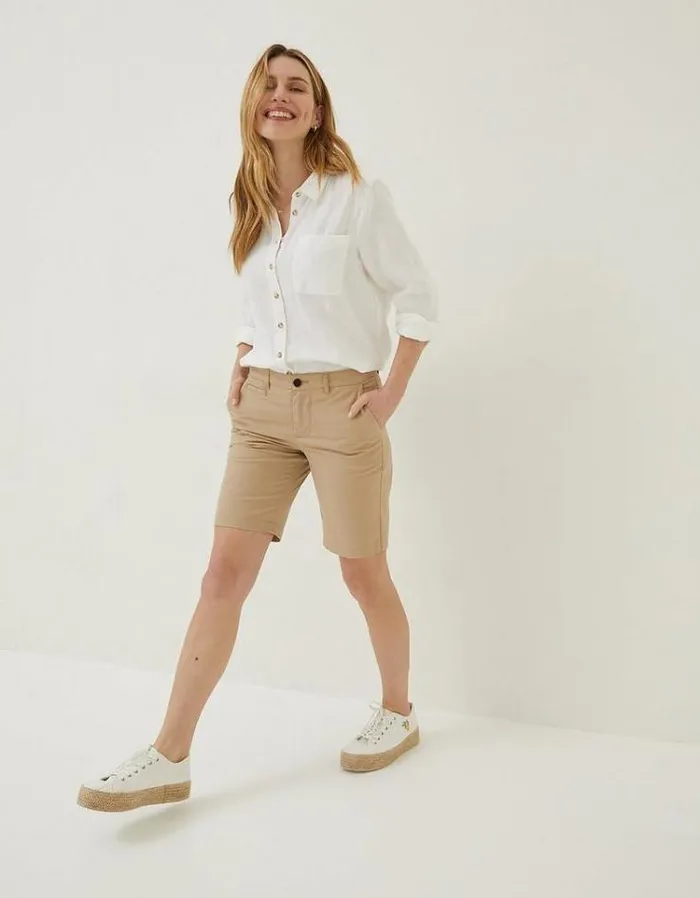 Women FatFace Women039s Sale Falmouth Bermuda Chino Shorts Stone