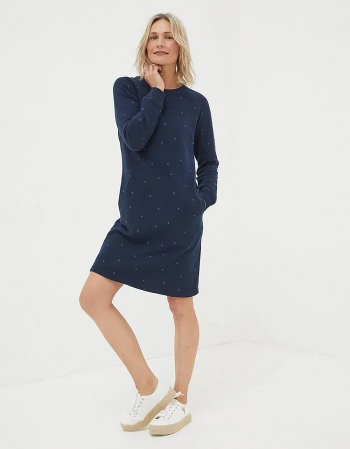 Women FatFace Women039s Sale Georgia Sweat Dress Navy