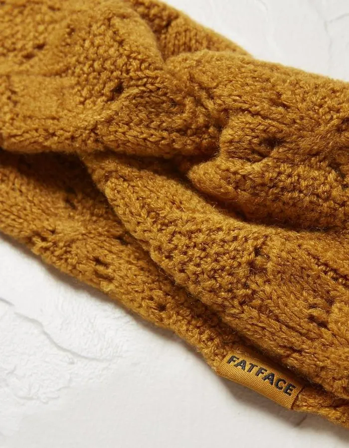 Women FatFace Women039s Sale Pointelle Knitted Headband Mustard