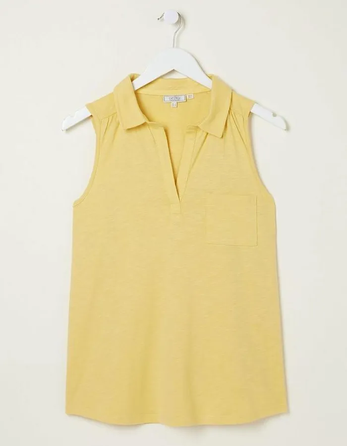 Women FatFace Women039s Sale Polly Sleeveless Polo Shirt Yellow