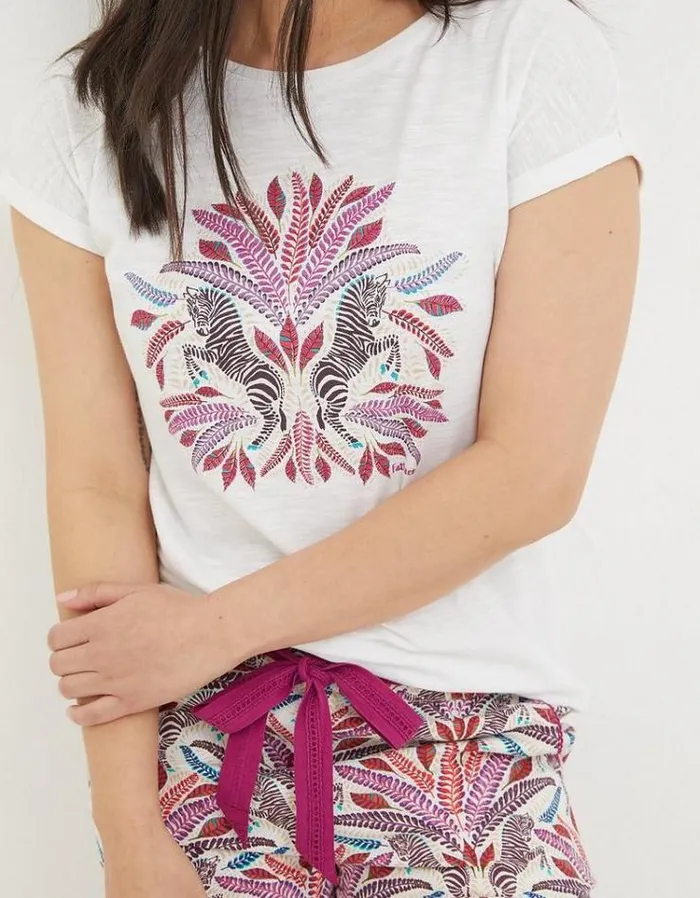 Women FatFace Women039s Sale Zebra Graphic TShirt Ivory
