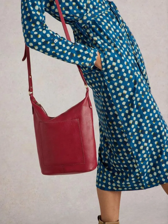Women Fern Crossbody Deep Red White Stuff Bags and Purses