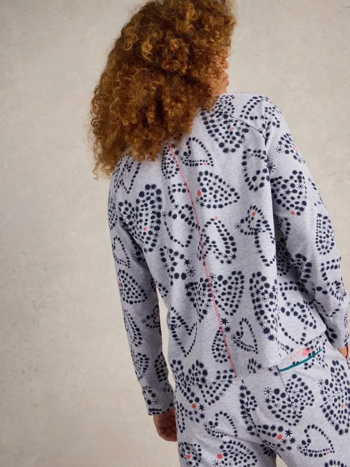 Women Fern Tie Hem Jersey Top Grey Print White Stuff Nightwear