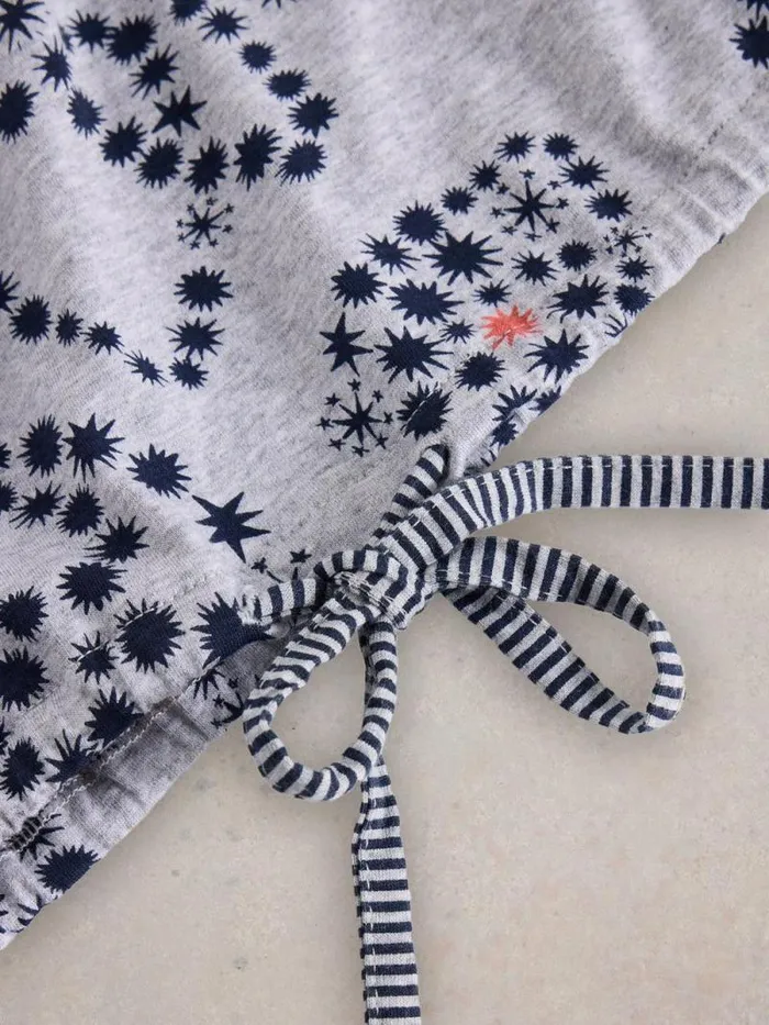 Women Fern Tie Hem Jersey Top Grey Print White Stuff Nightwear