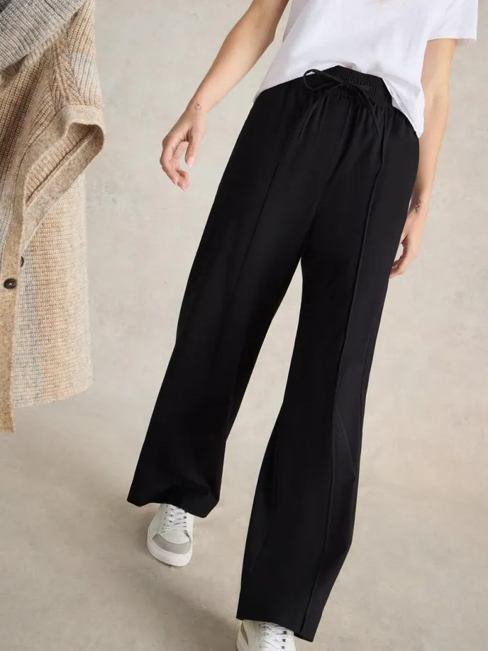 Women Freda Wide Leg Trouser Pure Black White Stuff Trousers