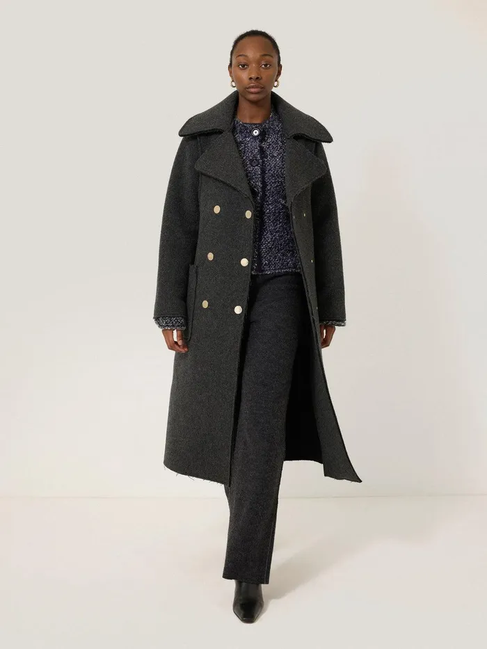 Women French Tweed CardiJacket Navy Jigsaw Knitwear and Cashmere