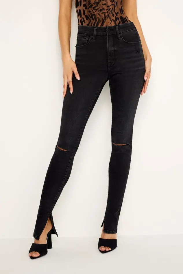 Women GOOD AMERICAN Jeans ALWAYS FITS GOOD LEGS SKINNYJEANS Black335