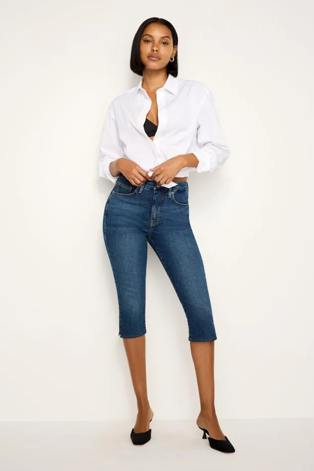 Women GOOD AMERICAN Jeans GOODCAPRI Blue004