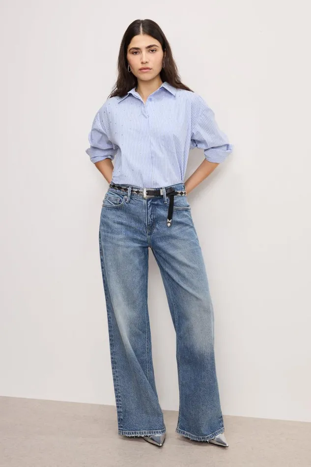 Women GOOD AMERICAN Jeans GOOD EASE PETITE RELAXEDJEANS Indigo575