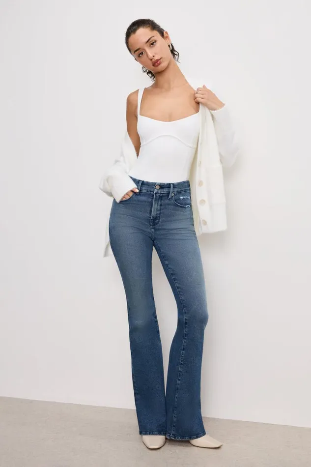 Women GOOD AMERICAN Jeans GOOD LEGS FLAREJEANS Indigo745