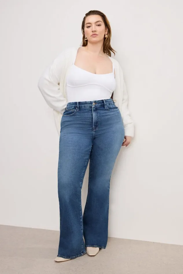Women GOOD AMERICAN Jeans GOOD LEGS FLAREJEANS Indigo745