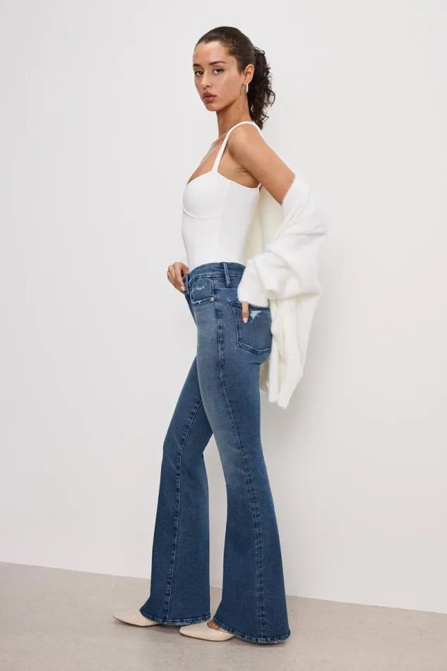 Women GOOD AMERICAN Jeans GOOD LEGS FLAREJEANS Indigo745