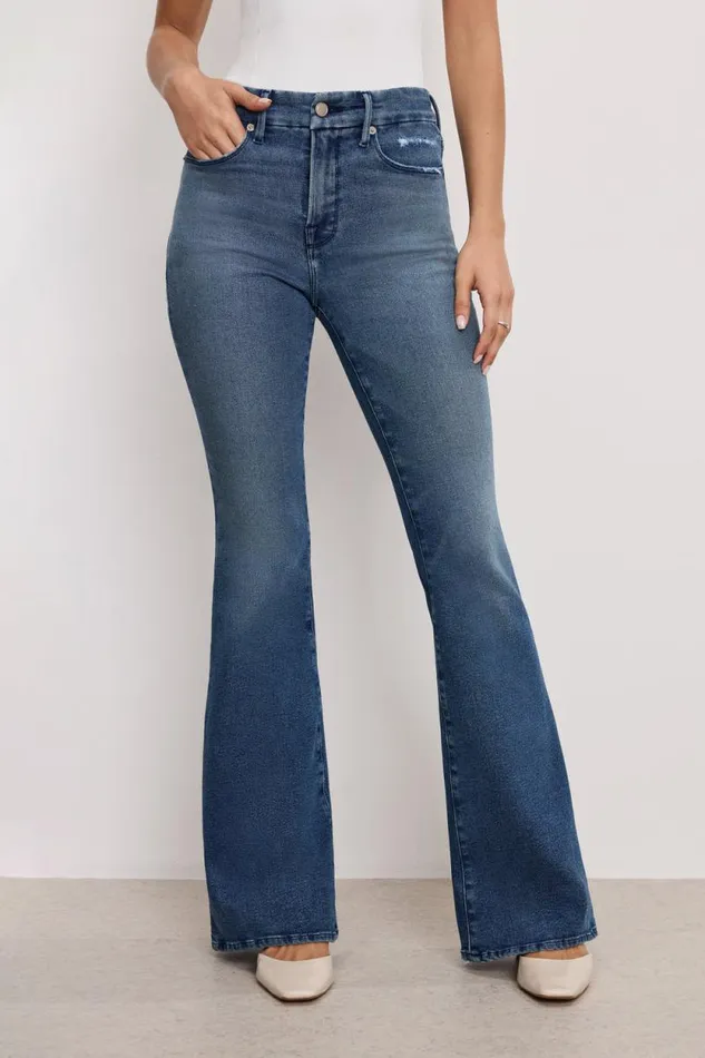 Women GOOD AMERICAN Jeans GOOD LEGS FLAREJEANS Indigo745