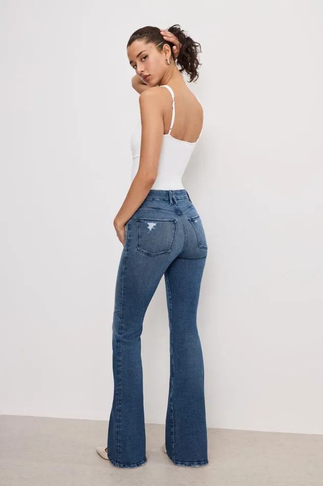 Women GOOD AMERICAN Jeans GOOD LEGS FLAREJEANS Indigo745
