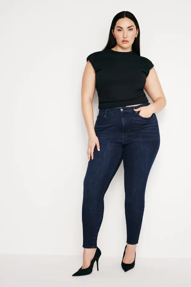 Women GOOD AMERICAN Jeans GOOD LEGS SKINNYJEANS Blue224
