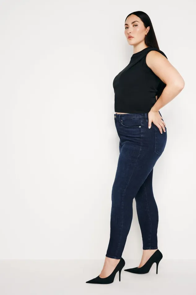 Women GOOD AMERICAN Jeans GOOD LEGS SKINNYJEANS Blue224