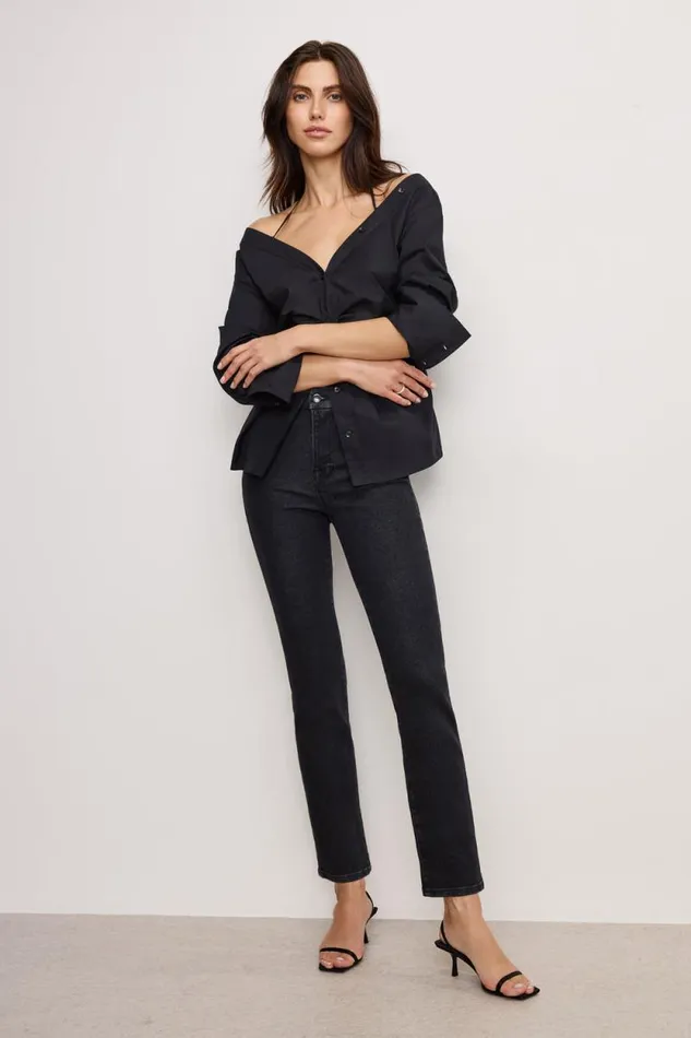 Women GOOD AMERICAN Jeans GOOD LEGS STRAIGHTJEANS Black184