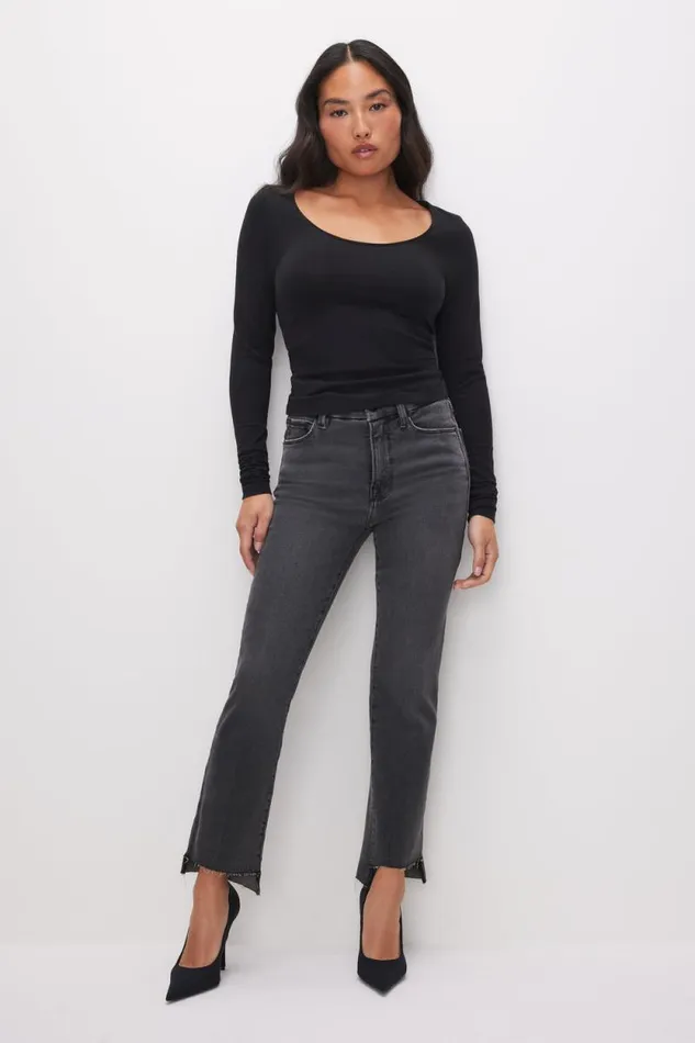 Women GOOD AMERICAN Jeans GOOD PETITE STRAIGHTJEANS Black303