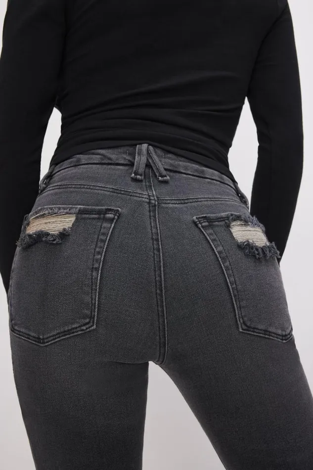 Women GOOD AMERICAN Jeans GOOD PETITE STRAIGHTJEANS Black303
