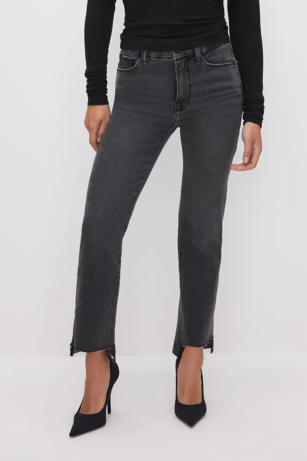 Women GOOD AMERICAN Jeans GOOD PETITE STRAIGHTJEANS Black303