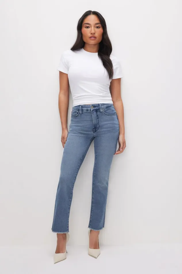 Women GOOD AMERICAN Jeans GOOD PETITE STRAIGHTJEANS Blue449