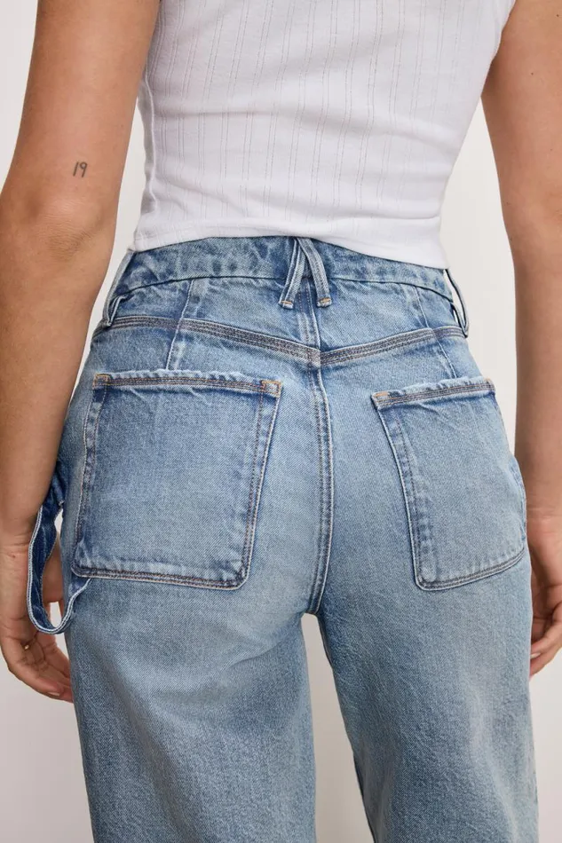 Women GOOD AMERICAN Jeans GOOD x2790s RELAXED CARPENTERJEANS Indigo755