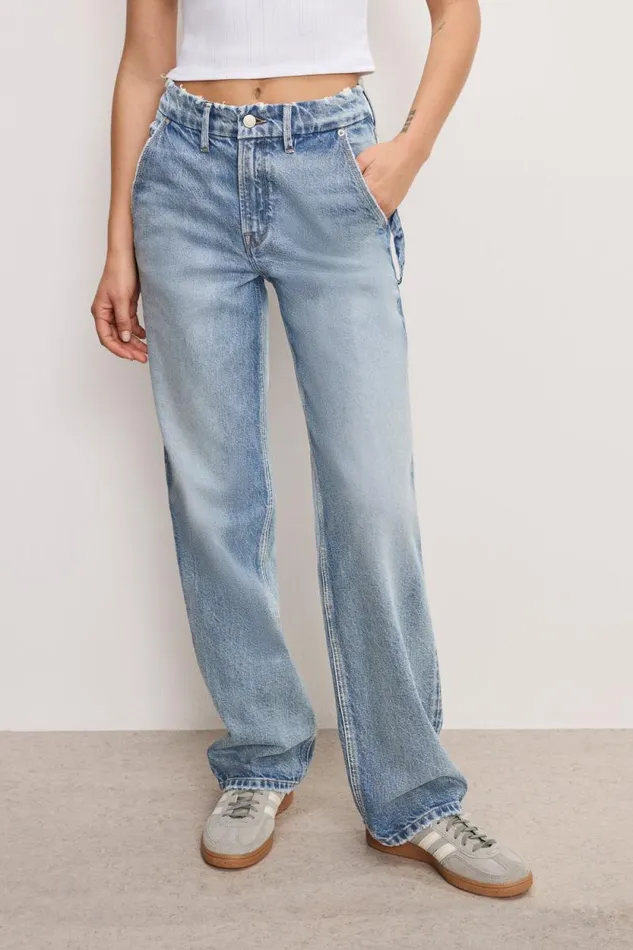 Women GOOD AMERICAN Jeans GOOD x2790s RELAXED CARPENTERJEANS Indigo755
