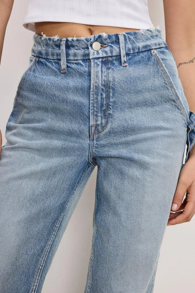Women GOOD AMERICAN Jeans GOOD x2790s RELAXED CARPENTERJEANS Indigo755