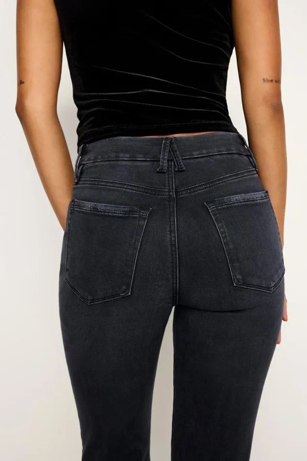 Women GOOD AMERICAN Jeans POWER STRETCH PULLON FLAREJEANS Black255