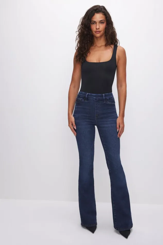 Women GOOD AMERICAN Jeans POWER STRETCH PULLON FLAREJEANS Indigo491