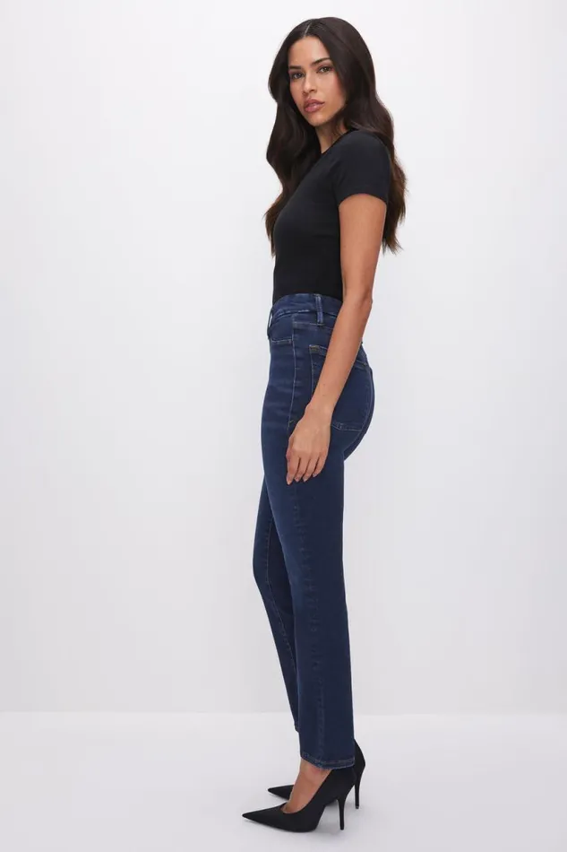Women GOOD AMERICAN Jeans POWER STRETCH PULLON STRAIGHTJEANS Indigo491