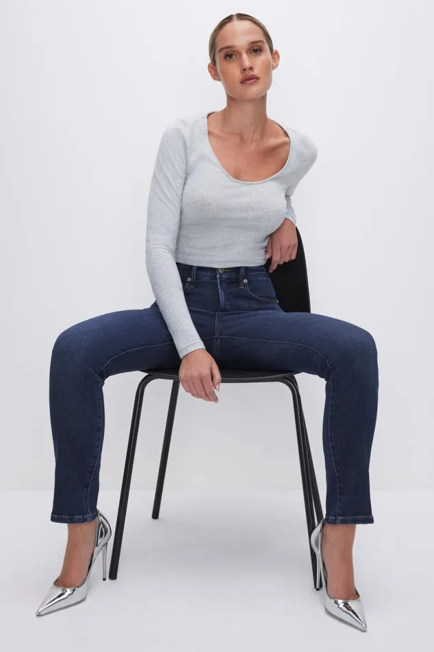 Women GOOD AMERICAN Jeans SOFTTECH GOOD CLASSIC SLIM STRAIGHTJEANS Indigo572