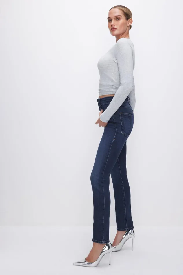 Women GOOD AMERICAN Jeans SOFTTECH GOOD CLASSIC SLIM STRAIGHTJEANS Indigo572