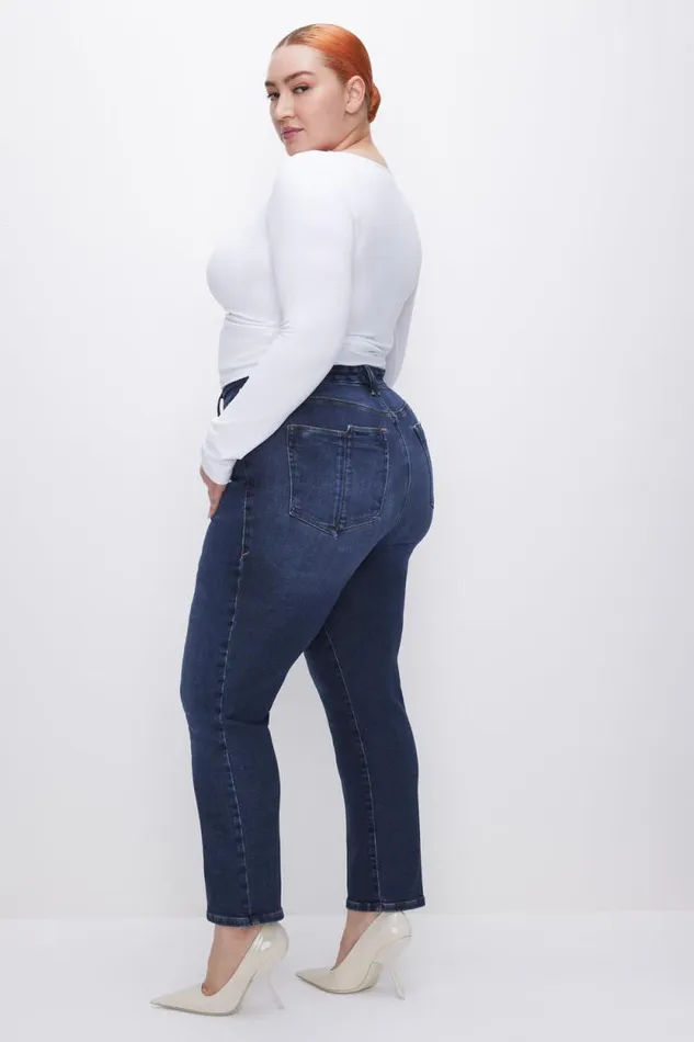 Women GOOD AMERICAN Jeans SOFTTECH GOOD CLASSIC SLIM STRAIGHTJEANS Indigo572