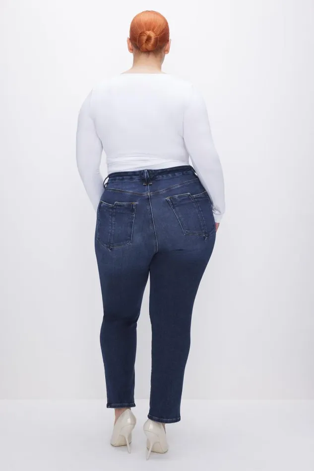 Women GOOD AMERICAN Jeans SOFTTECH GOOD CLASSIC SLIM STRAIGHTJEANS Indigo572