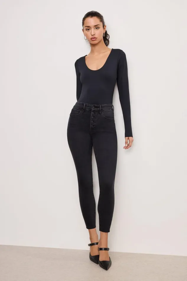 Women GOOD AMERICAN Jeans SOFTTECH GOOD WAIST SKINNYJEANS Black343